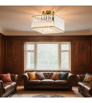Lampy sufitowe z kryształami - Light Prestige Kwadratowy plafon Vetro złoty 1xE27 LP-2910/1C GD square - product 3