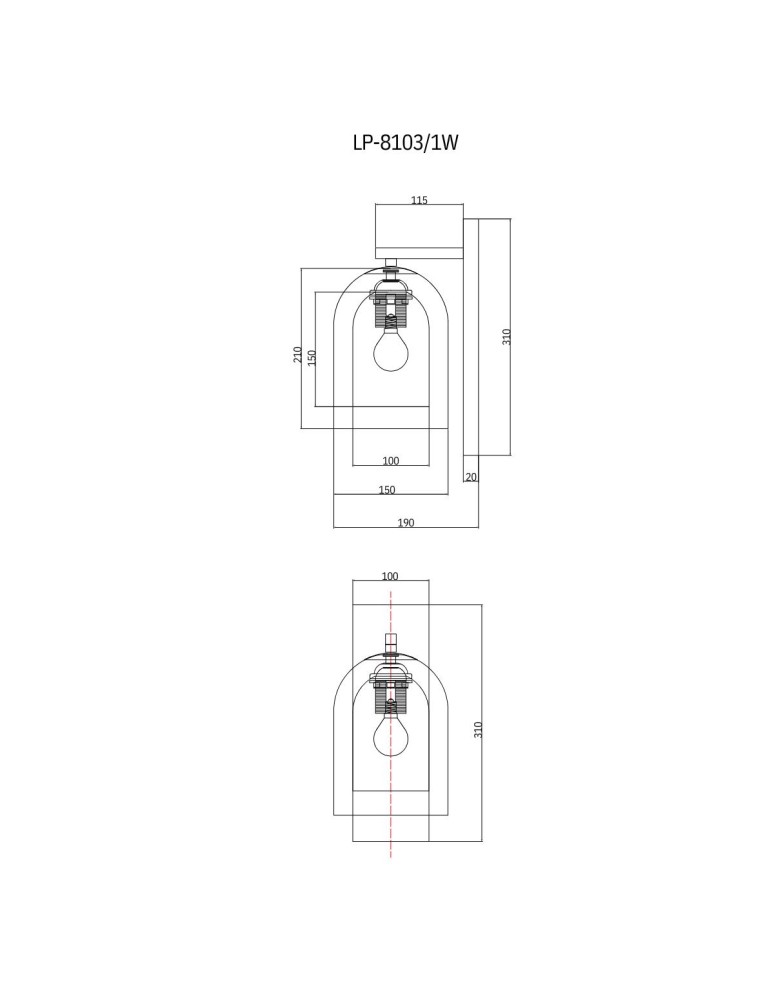 Kinkiety - Light Prestige Kinkiet Elaris bursztynowy 1xE27 LP-8103/1W AM - product kolory-swiatla.pl 4