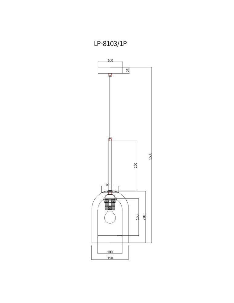 Light Prestige Lampa wisząca Elaris transparentna 1xE27 LP-8103/1P TR Light Prestige Lampa wisząca Elaris transparentna 1xE27 LP-8103/1P TR