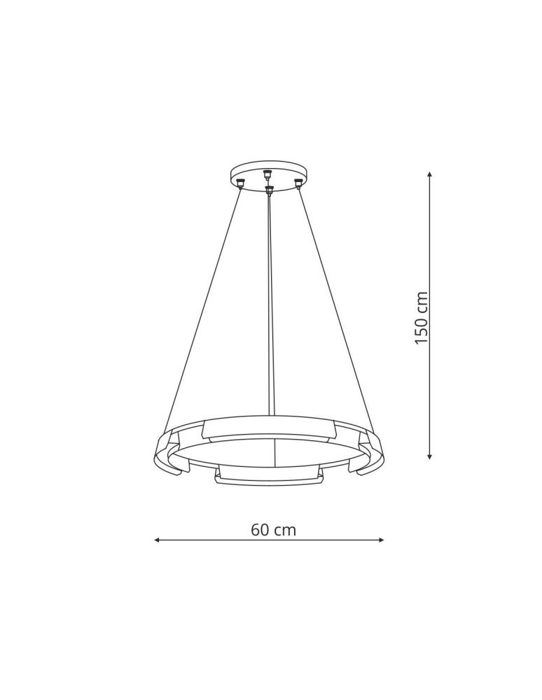 Light Prestige Lampa wisząca Tura 60 cm czarna LED CCT LP-9786/1P 60cm BK Light Prestige Lampa wisząca Tura 60 cm czarna LED CCT LP-9786/1P 60cm BK