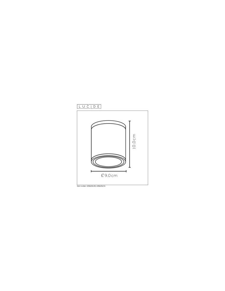 Lampy zewnętrzne sufitowe - Lucide AVEN  Sufitowa 1xGU10 czarny 22962/01/30 - product kolory-swiatla.pl 3