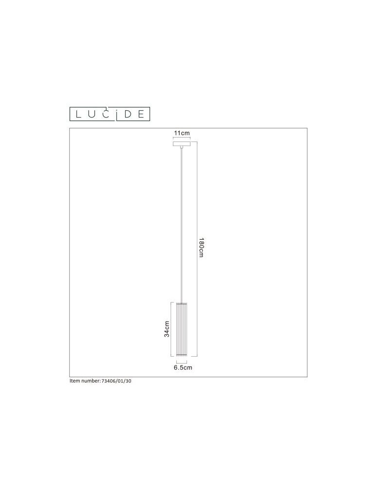 Lucide LIONEL Wisząca 1xE27 czarny 73406/01/30