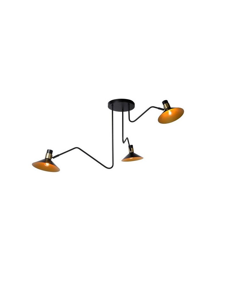 Lampy sufitowe reflektory - Lucide PEPIJN Sufitowa 3xE14 czarny 05128/03/30 - produkt kolory-swiatla.pl 1