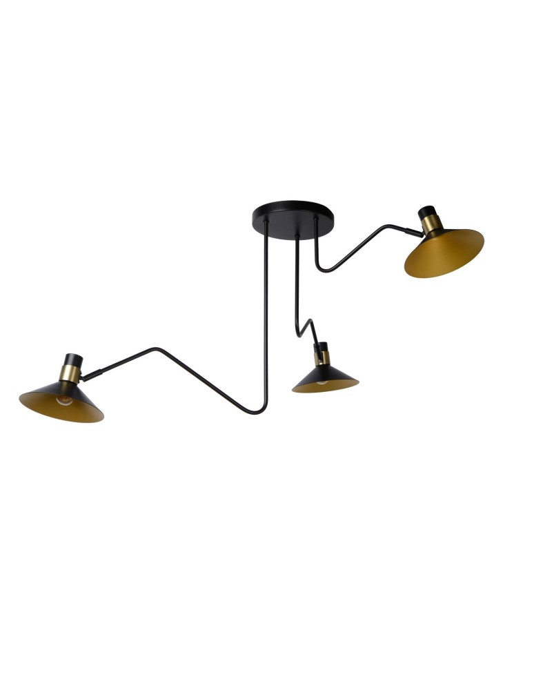 Lampy sufitowe reflektory - Lucide PEPIJN Sufitowa 3xE14 czarny 05128/03/30 - produkt kolory-swiatla.pl 3