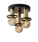 Lampy sufitowe loftowe - industrialne - Lucide ANAKA Sufitowa 3xE27 czarny satynowy mosiądz 45179/13/30 - produkt 1