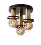 Lampy sufitowe loftowe - industrialne - Lucide ANAKA Sufitowa 3xE27 czarny satynowy mosiądz 45179/13/30 - produkt 2