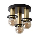Lampy sufitowe loftowe - industrialne - Lucide ANAKA Sufitowa 3xE27 czarny satynowy mosiądz 45179/13/30 - produkt 3