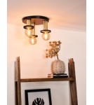 Lampy sufitowe loftowe - industrialne - Lucide ANAKA Sufitowa 3xE27 czarny satynowy mosiądz 45179/13/30 - produkt 4