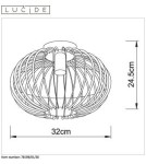 Lampy sufitowe - Lucide REDA Sufitowa 1xE27 czarny 78199/01/30 - produkt 8