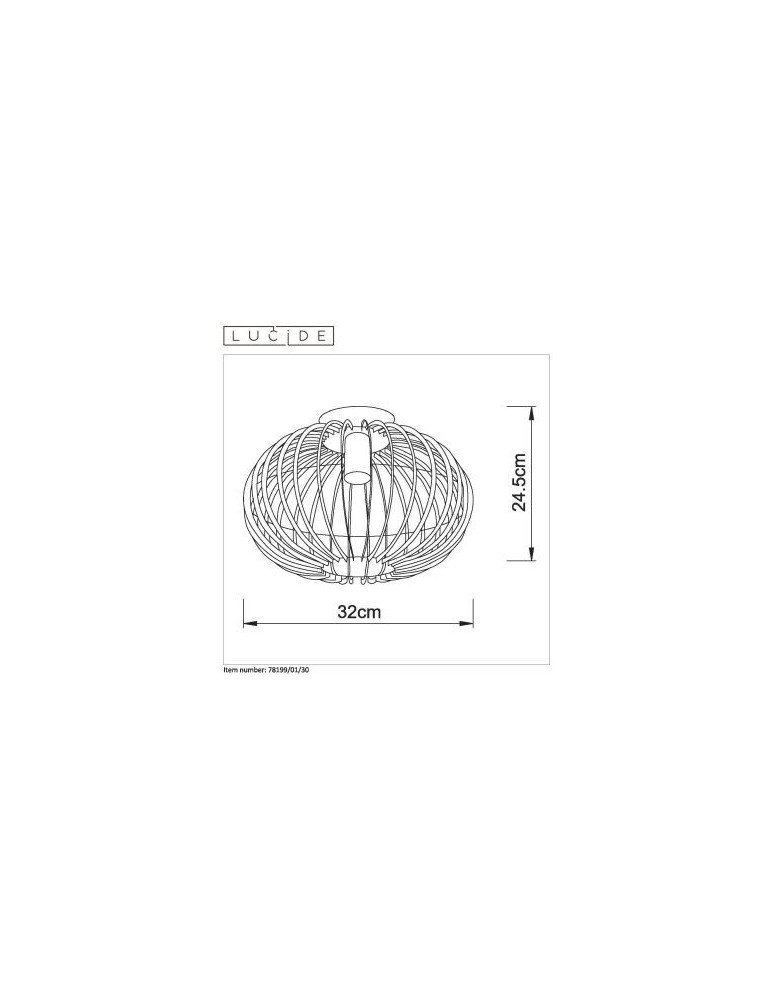 Lucide REDA Sufitowa 1xE27 czarny 78199/01/30