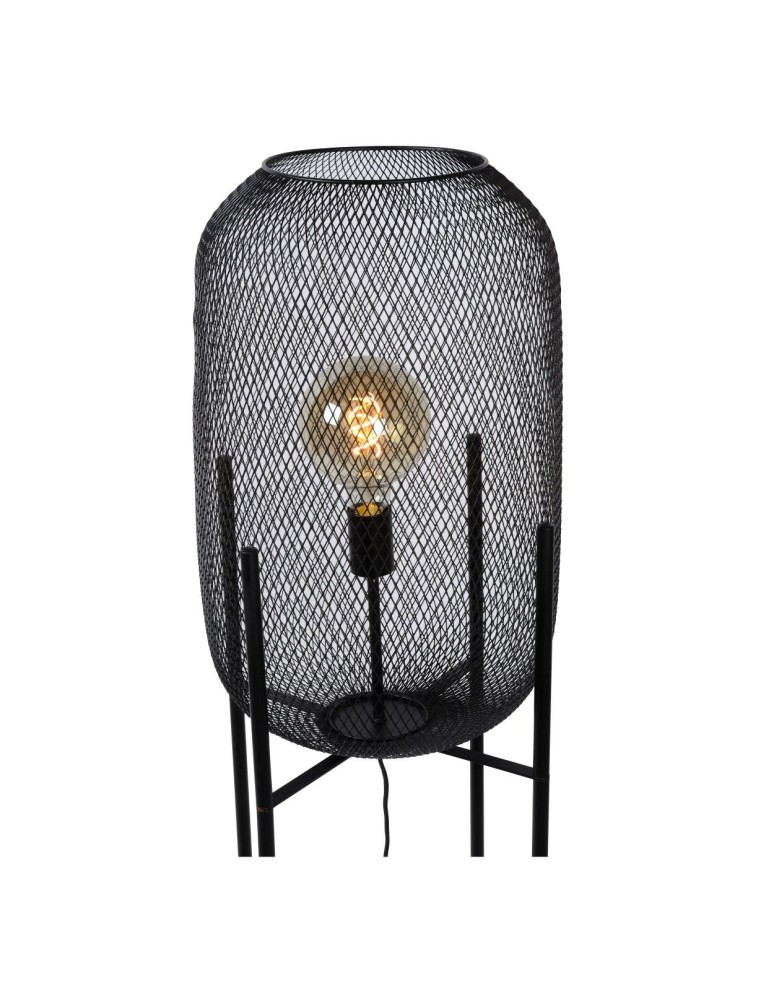 Lampy podłogowe loftowe - industrialne - Lucide MESH Podłogowa 1xE27 czarny 45785/01/30 - produkt kolory-swiatla.pl 6