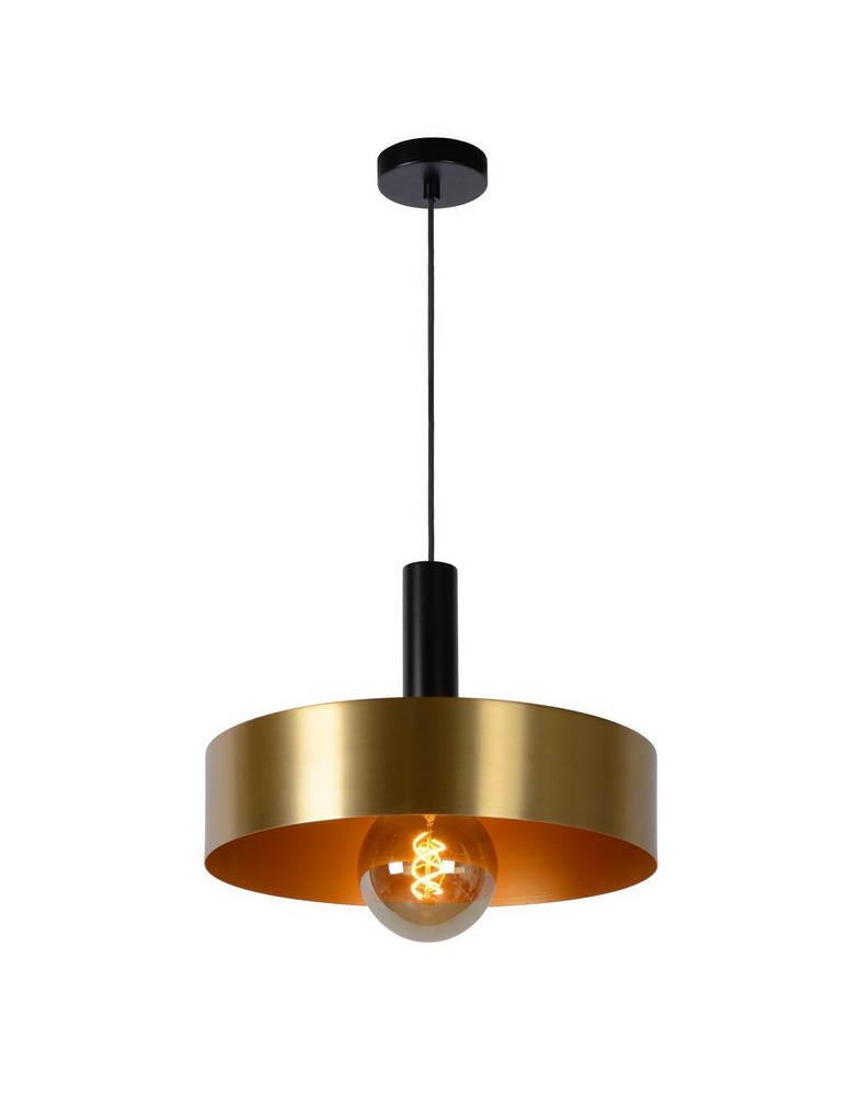 Lampy wiszące w kolorze mosiądz - Lucide GIADA Wisząca 1xE27 satynowy mosiądz czarny 30472/40/02 - produkt kolory-swiatla.pl 1