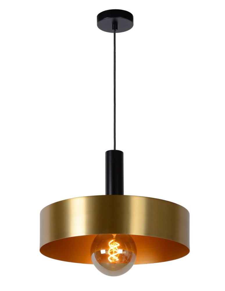 Lampy wiszące w kolorze mosiądz - Lucide GIADA Wisząca 1xE27 satynowy mosiądz czarny 30472/40/02 - produkt kolory-swiatla.pl 2