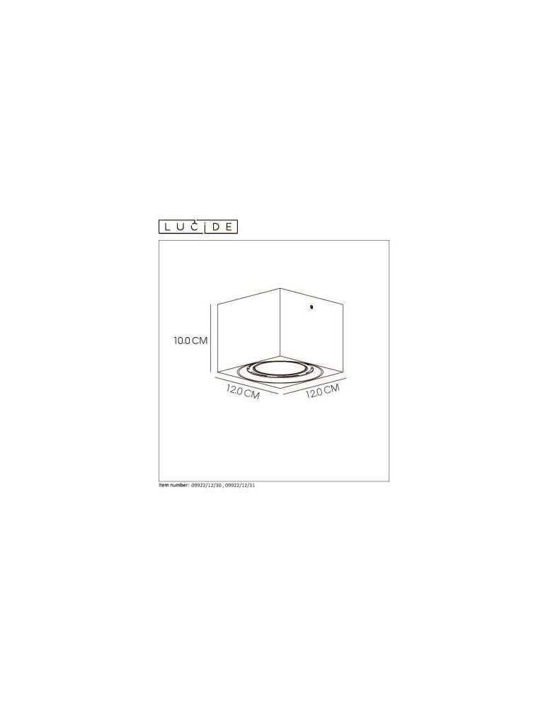 Lucide FEDLER Sufitowa 1xGU10 czarny 09922/12/30