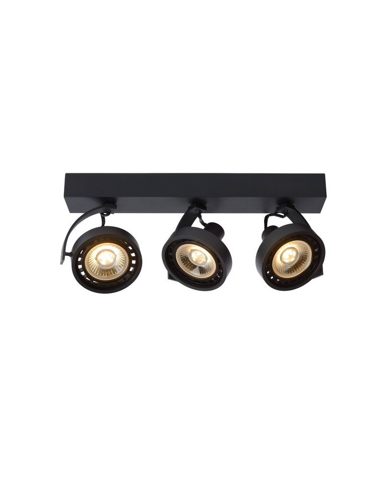 Lampy sufitowe reflektory - Lucide DORIAN Sufitowa 3xGU10 czarny 22968/36/30 - produkt kolory-swiatla.pl 1