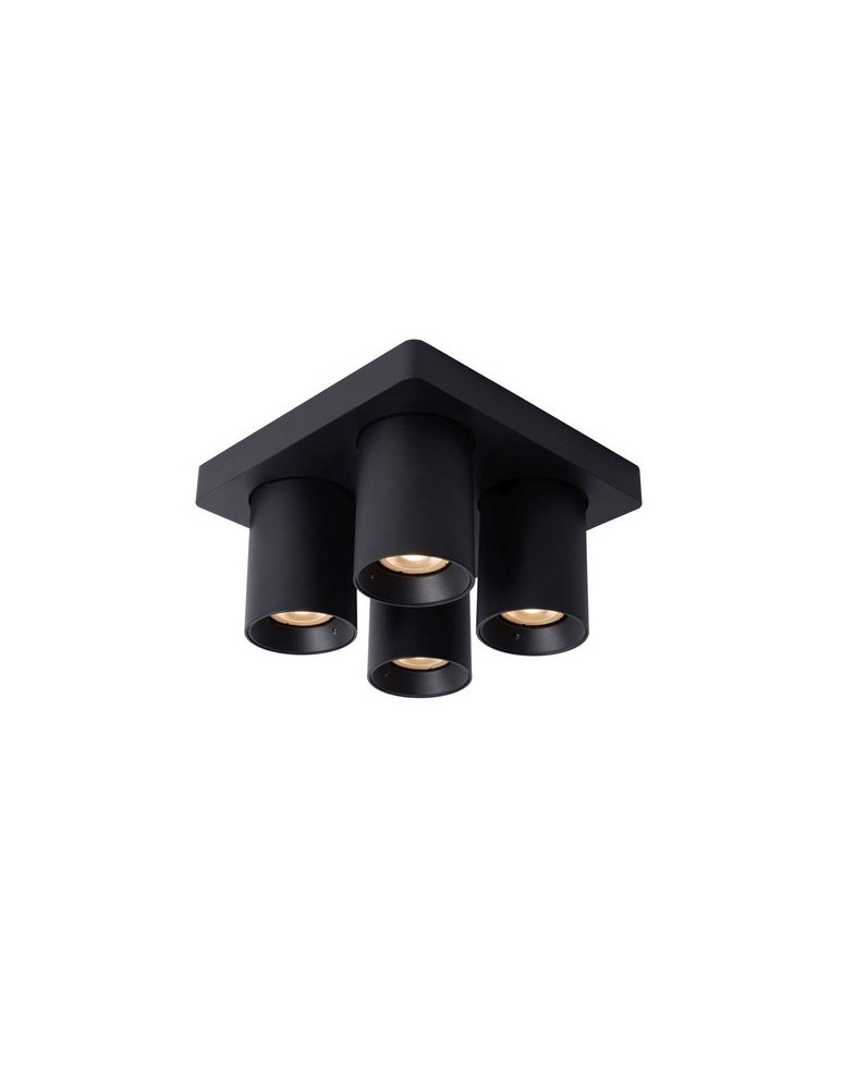 Lampy sufitowe reflektory - Lucide NIGEL Sufitowa 4xGU10 czarny 09929/20/30 - produkt kolory-swiatla.pl 1