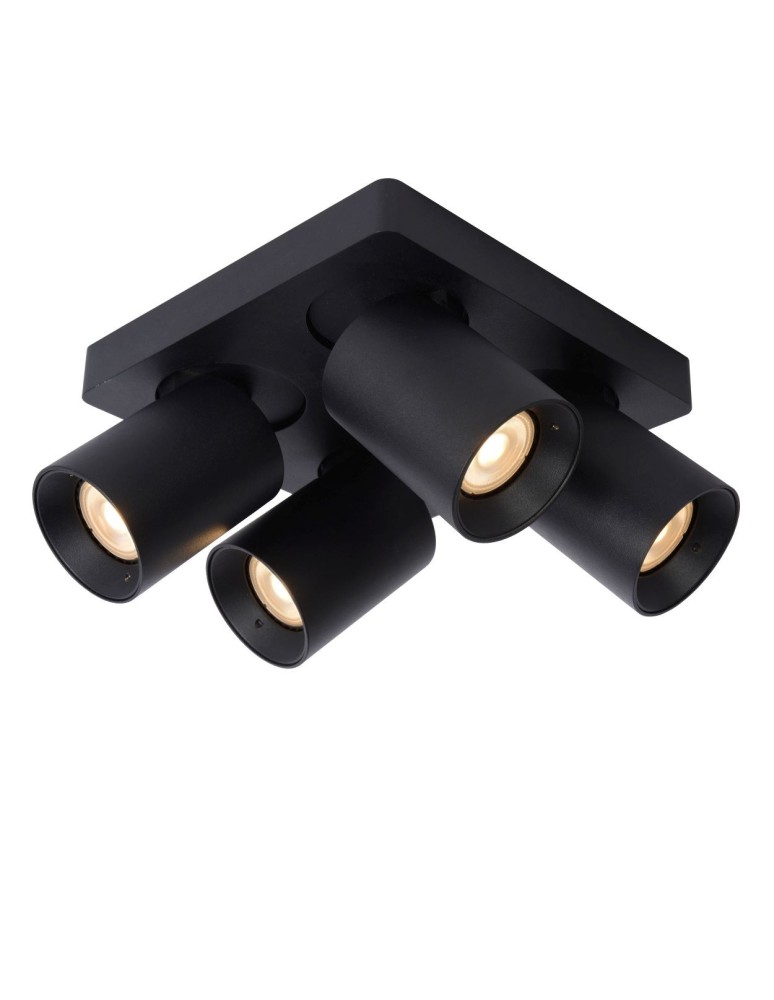 Lampy sufitowe reflektory - Lucide NIGEL Sufitowa 4xGU10 czarny 09929/20/30 - produkt kolory-swiatla.pl 4