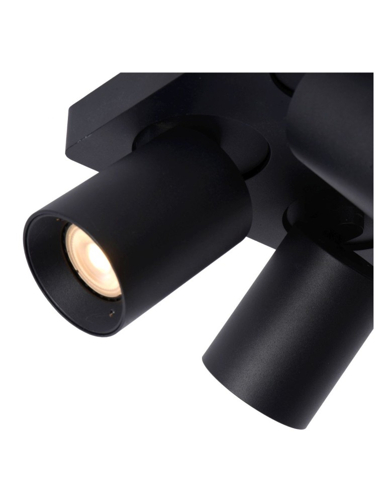Lampy sufitowe reflektory - Lucide NIGEL Sufitowa 4xGU10 czarny 09929/20/30 - produkt kolory-swiatla.pl 5