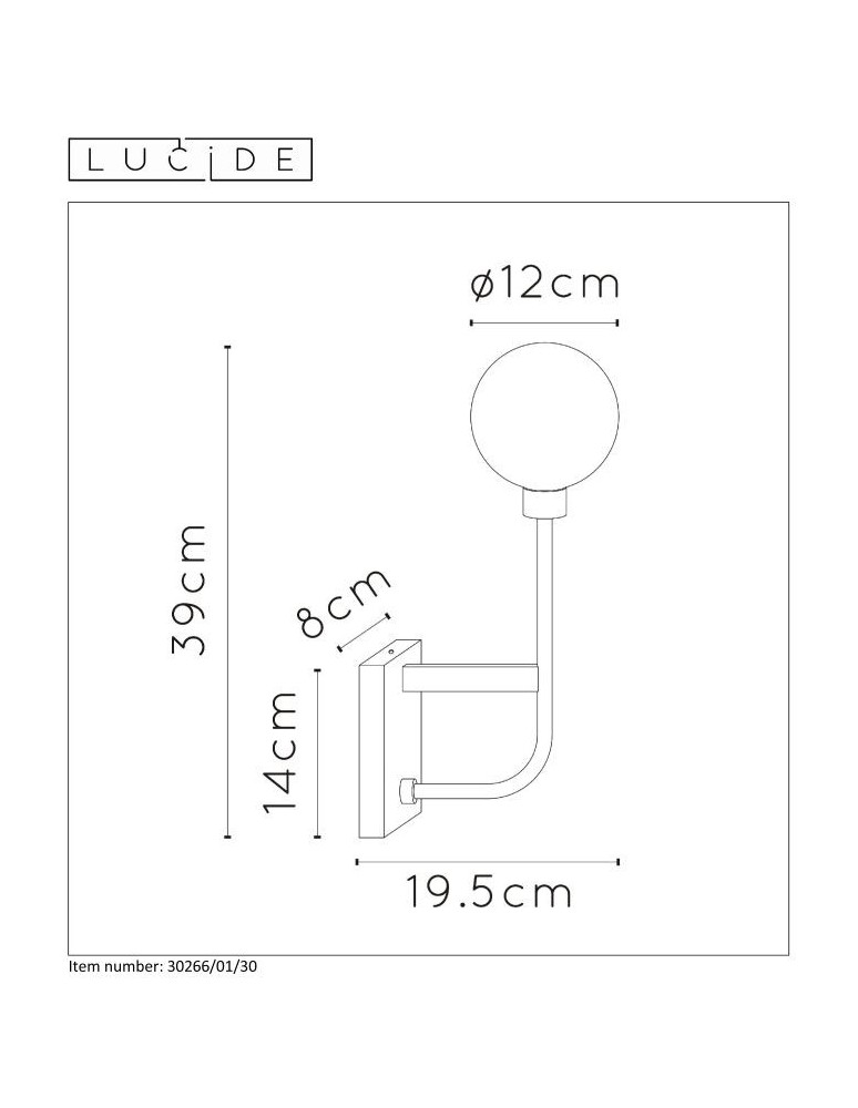 Kinkiety łazienkowe - Lucide BEREND Ścienna 1xG9 czarny 30266/01/30 - produkt kolory-swiatla.pl 9