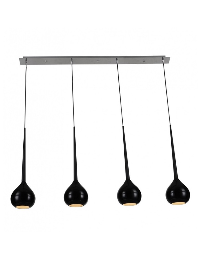 Lampy wiszące na listwie - Azzardo AGA 4 BLACK 4xE14 Wisząca Czarny AZ1067 - produkt kolory-swiatla.pl 1