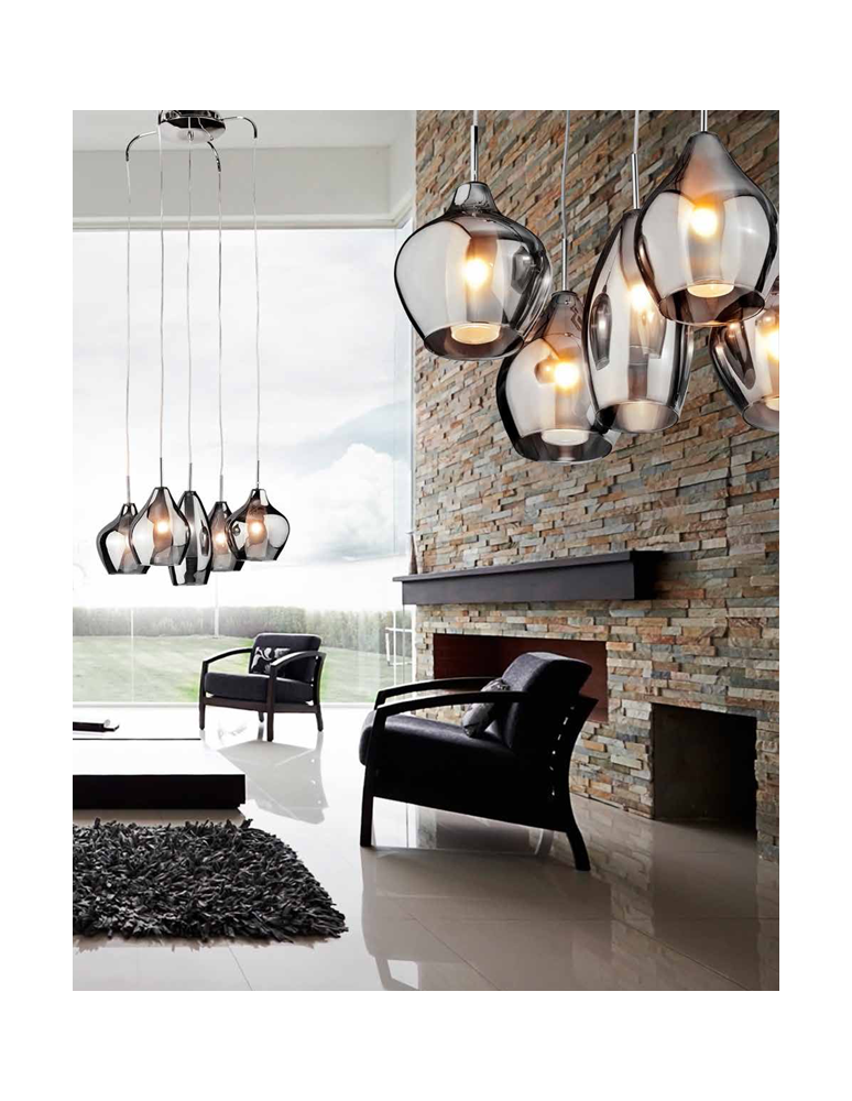 Azzardo AMBER MILANO 5 CHROME 5xG9 Wisząca Chrom AZ0722