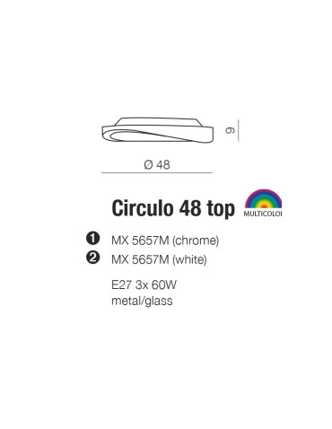 Azzardo CIRCULO 48 TOP CHROM 3xE27 Sufitowa Chrom AZ0982 - produkt 2
