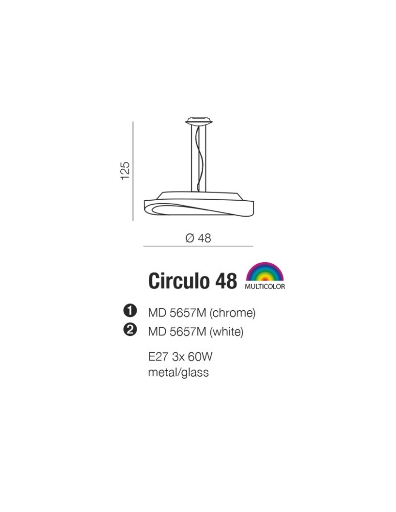 Lampy wiszące - Azzardo CIRCULO 48 WHITE 3xE27 Wisząca Biały AZ0987 - product kolory-swiatla.pl 2