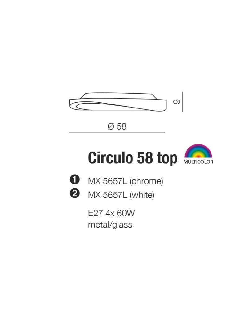 Lampy sufitowe nowoczesne - Azzardo CIRCULO 58 TOP WHITE 4xE27 Sufitowa Biały AZ0985 - product kolory-swiatla.pl 2
