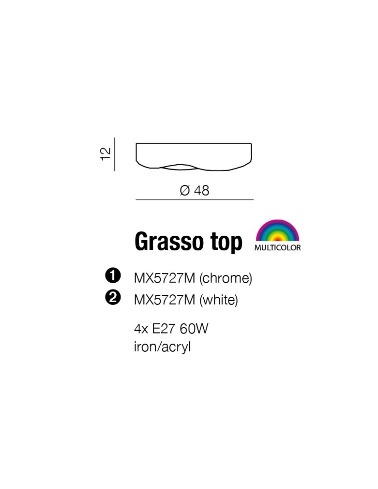 Lampy sufitowe nowoczesne - Azzardo GRASSO TOP WHITE 4xE27 Sufitowa Biały AZ0554 - product kolory-swiatla.pl 2