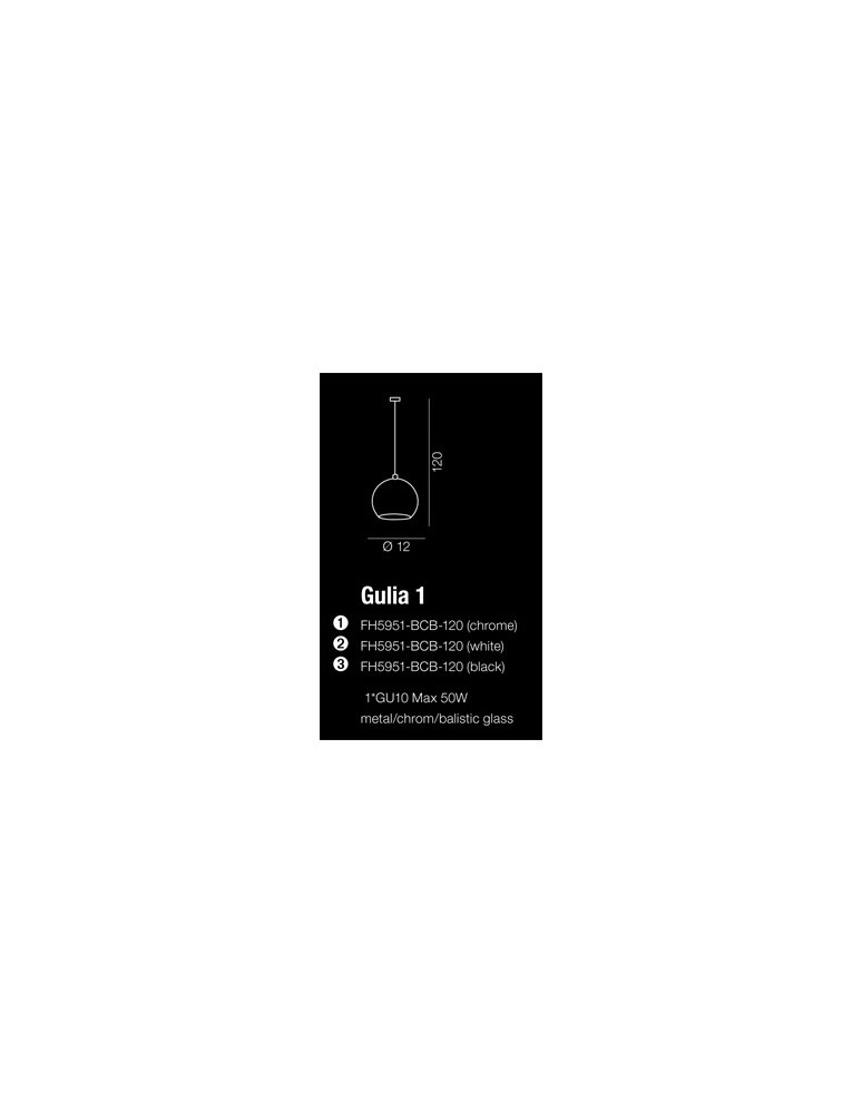 Lampy wiszące pojedyncze - Azzardo GULIA 1 BLACK 1xGU10 Wisząca Czarny AZ0630 - product kolory-swiatla.pl 2