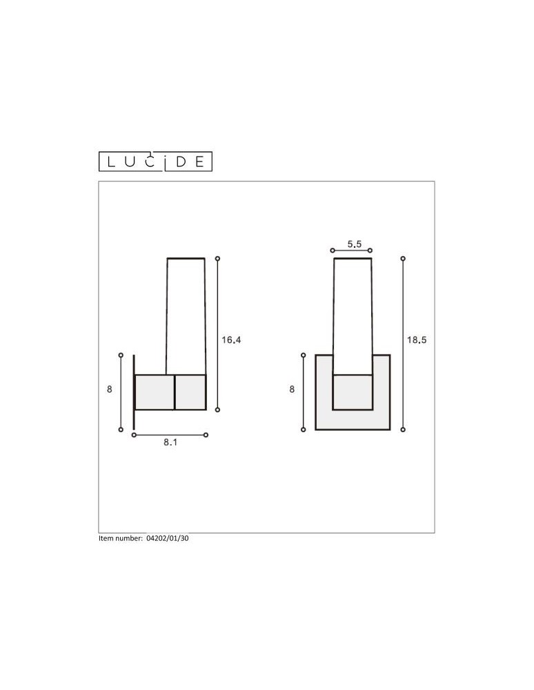 Lucide JESSE Ścienna 1xG9 czarny 04202/01/30