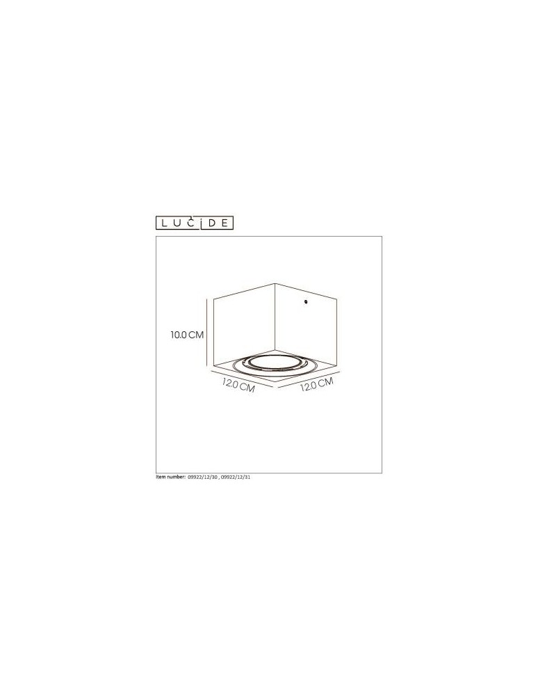 Lucide FEDLER Sufitowa 1xGU10 czarny 09922/12/30