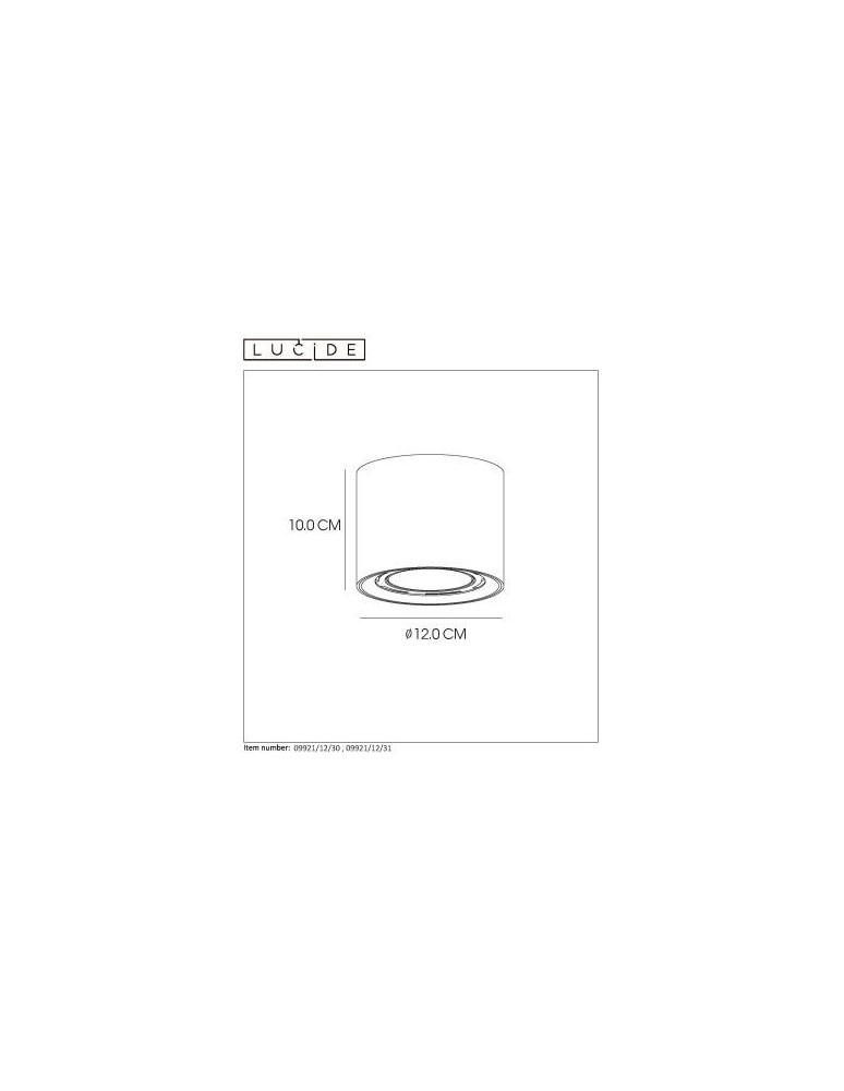 Lucide FEDLER Sufitowa 1xGU10 czarny 09921/12/30
