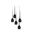 Lampy wiszące - Azzardo IZZA 5 BLACK 5xE14 Wisząca Czarny Połysk AZ0312 - product 1