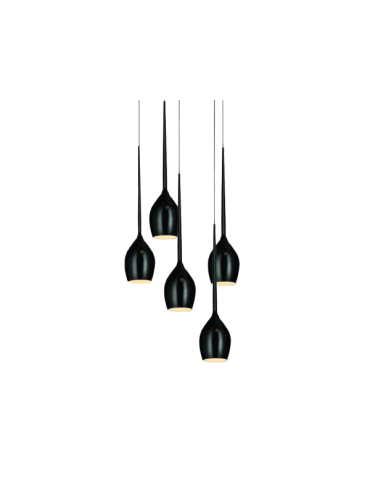 Azzardo IZZA 5 BLACK 5xE14 Wisząca Czarny Połysk AZ0312