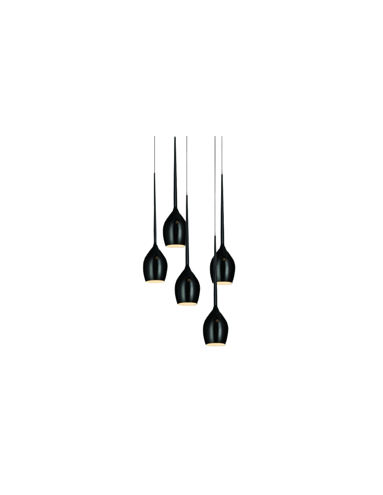 Lampy wiszące - Azzardo IZZA 5 BLACK 5xE14 Wisząca Czarny Połysk AZ0312 - produkt kolory-swiatla.pl 1
