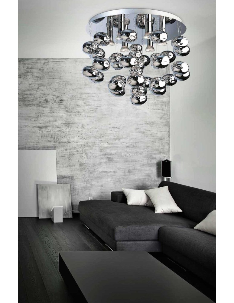 Lampy sufitowe glamour - Azzardo LUVIA CHROME 6xGU10 Sufitowa/Wisząca Chrom AZ2541 - product kolory-swiatla.pl 3