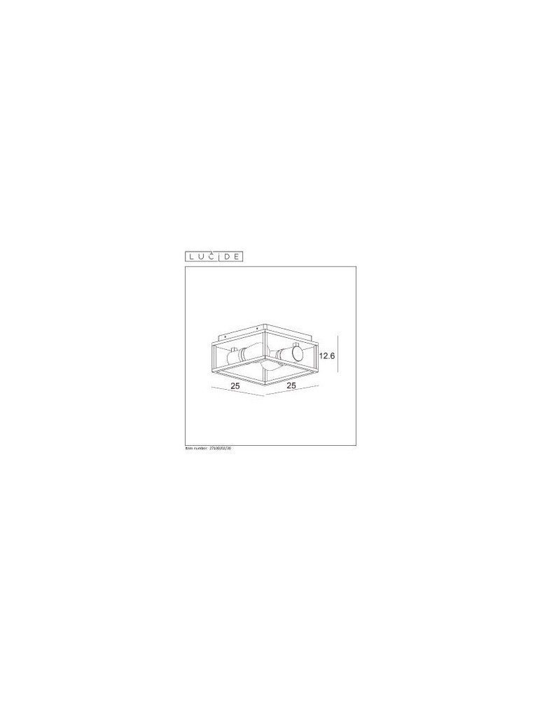 Lucide CARLYN Sufitowa 2xE14 czarny 27100/02/30