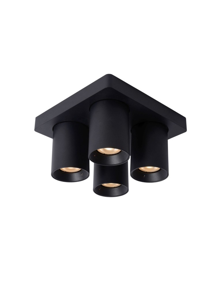 Lampy sufitowe reflektory - Lucide NIGEL Sufitowa 4xGU10 czarny 09929/20/30 - produkt kolory-swiatla.pl 1