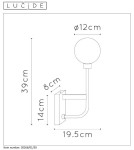Kinkiety łazienkowe - Lucide BEREND Ścienna 1xG9 czarny 30266/01/30 - produkt 17