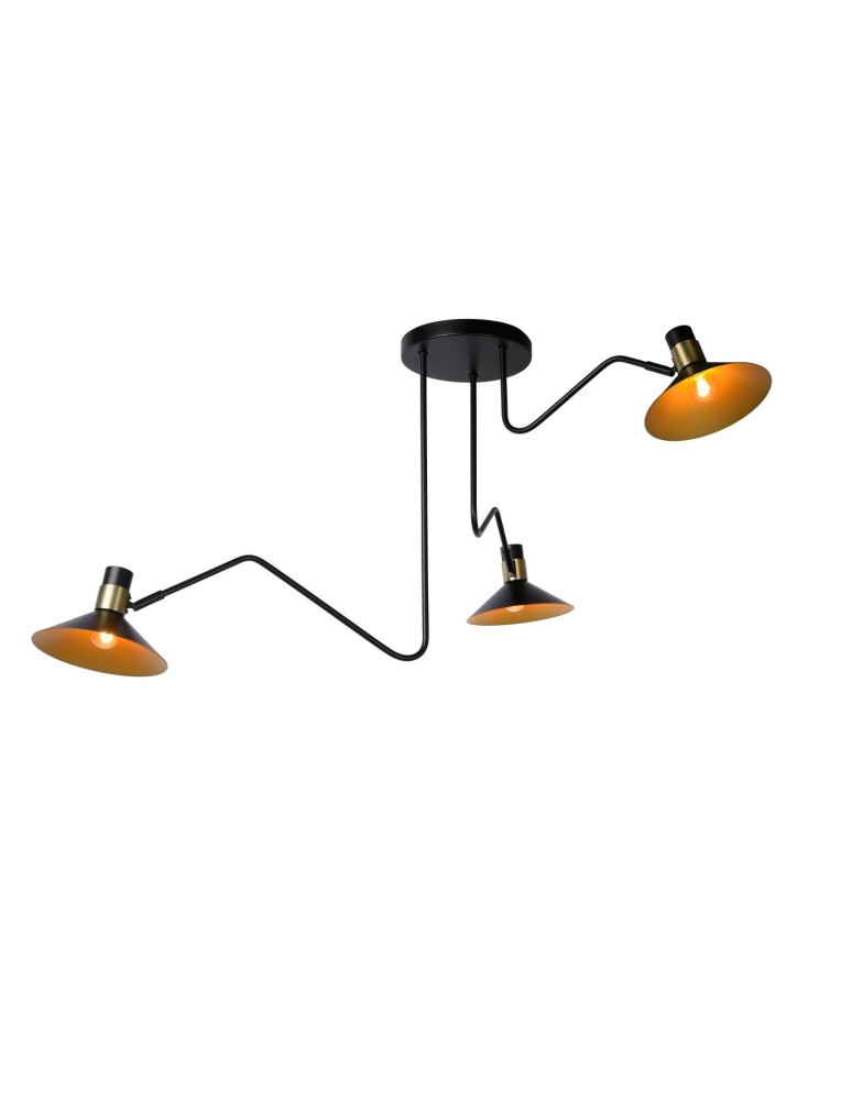 Lampy sufitowe reflektory - Lucide PEPIJN Sufitowa 3xE14 czarny 05128/03/30 - produkt kolory-swiatla.pl 8