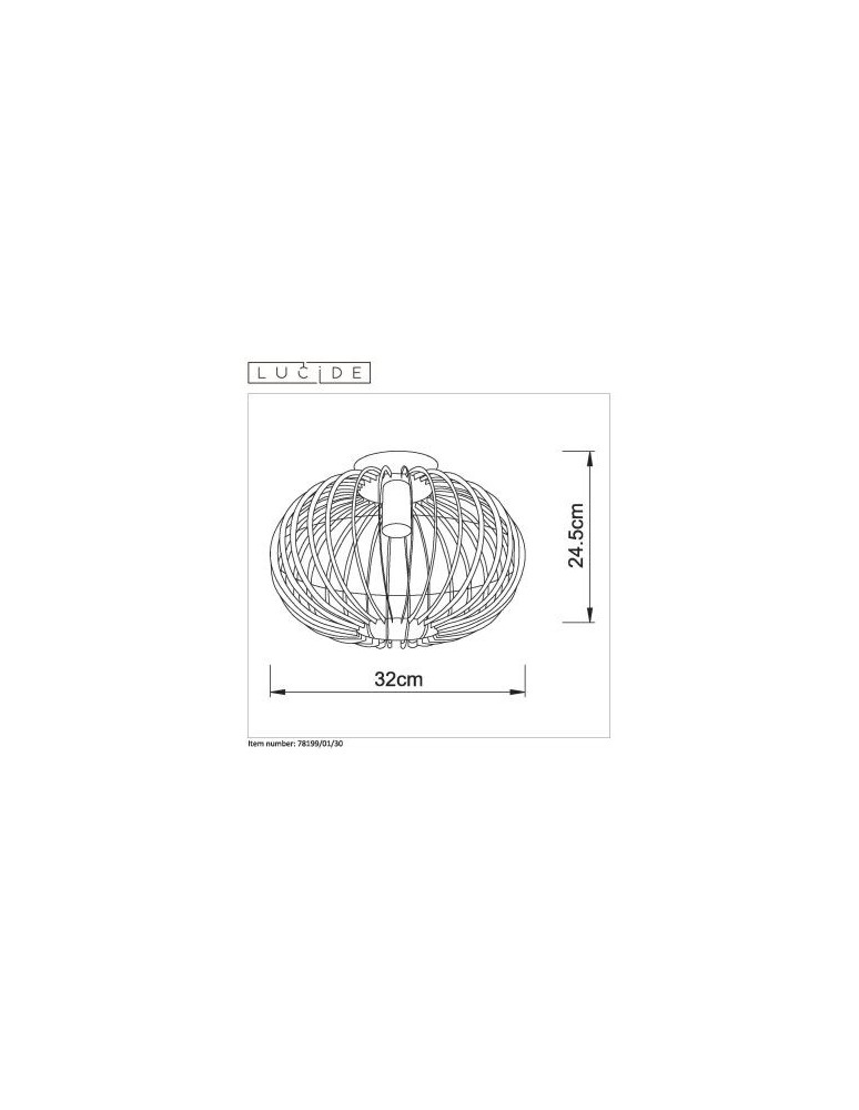 Lucide REDA Sufitowa 1xE27 czarny 78199/01/30