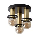Lampy sufitowe loftowe - industrialne - Lucide ANAKA Sufitowa 3xE27 czarny satynowy mosiądz 45179/13/30 - produkt 8