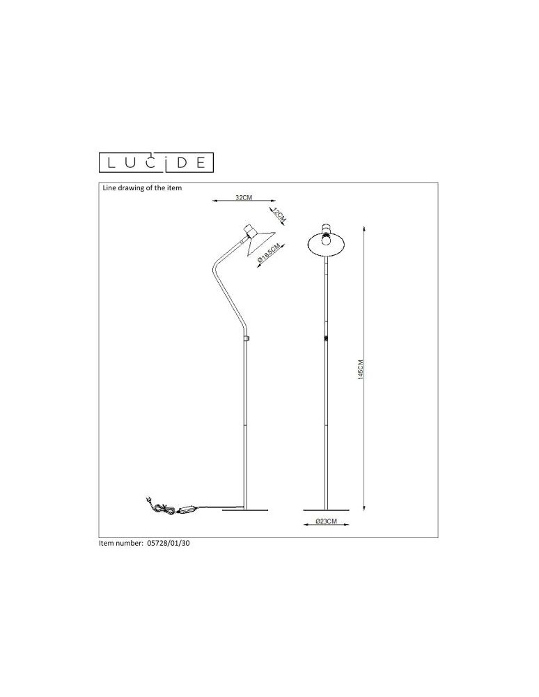 Lampy podłogowe łamane - Lucide PEPIJN Podłogowa 1xE14 czarny 05728/01/30 - produkt kolory-swiatla.pl 15
