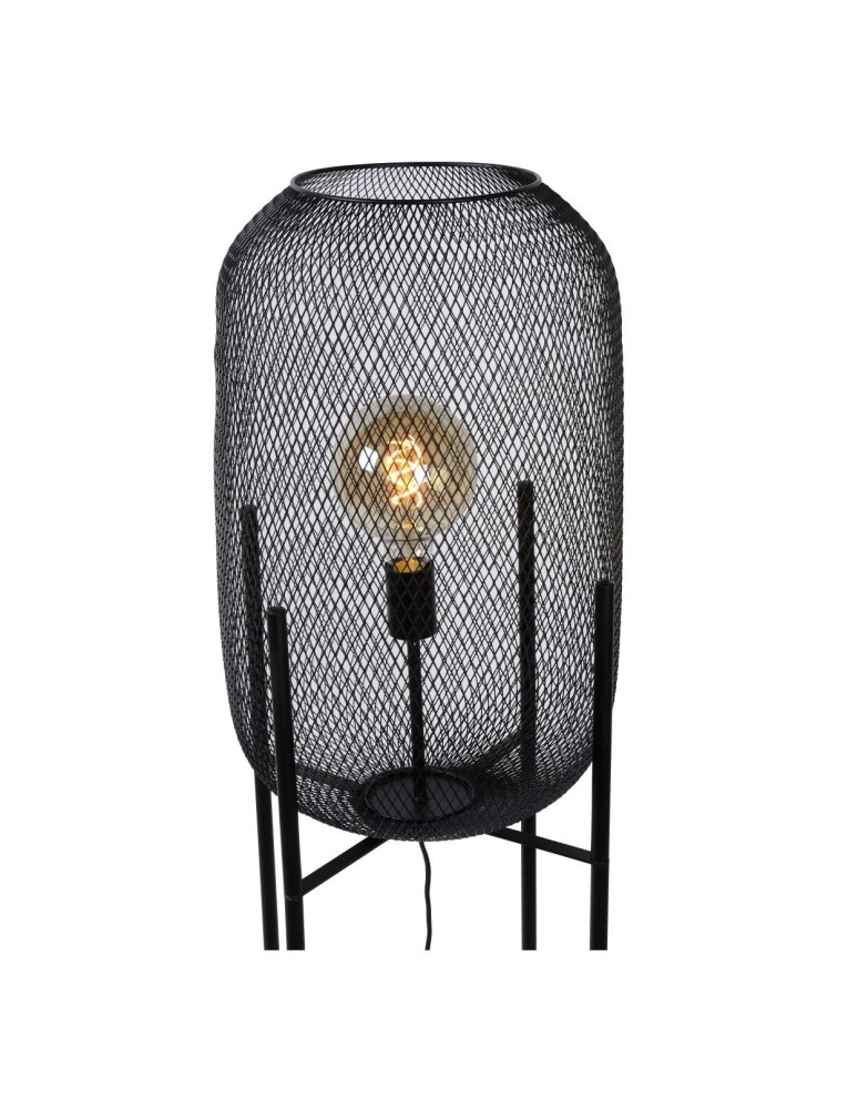 Lampy podłogowe loftowe - industrialne - Lucide MESH Podłogowa 1xE27 czarny 45785/01/30 - produkt kolory-swiatla.pl 12