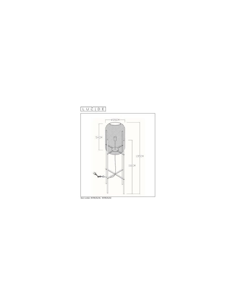 Lampy podłogowe loftowe - industrialne - Lucide MESH Podłogowa 1xE27 czarny 45785/01/30 - produkt kolory-swiatla.pl 13