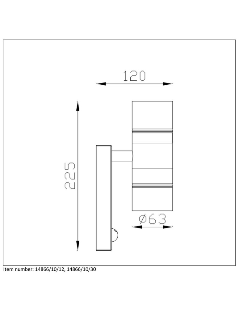 Lucide ARNE-LED +IR 2xGU10/5W Czarny 14866/10/30 Kinkiet