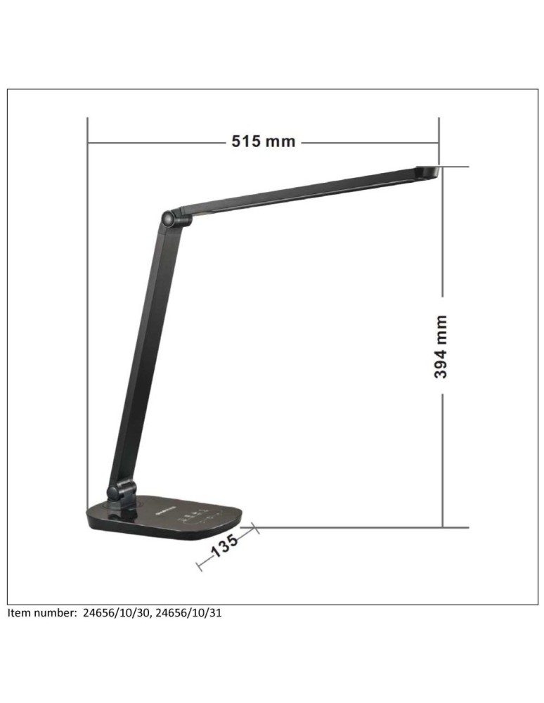 Lucide VARIO 10W 2700K-6500K 460LM Czarny 24656/10/30 Biurkowa