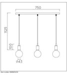 Lampy wiszące potrójne - Lucide FIX MULTIPLE Wisząca 3xE27/60W Czarny 08408/03/30 - produkt 11