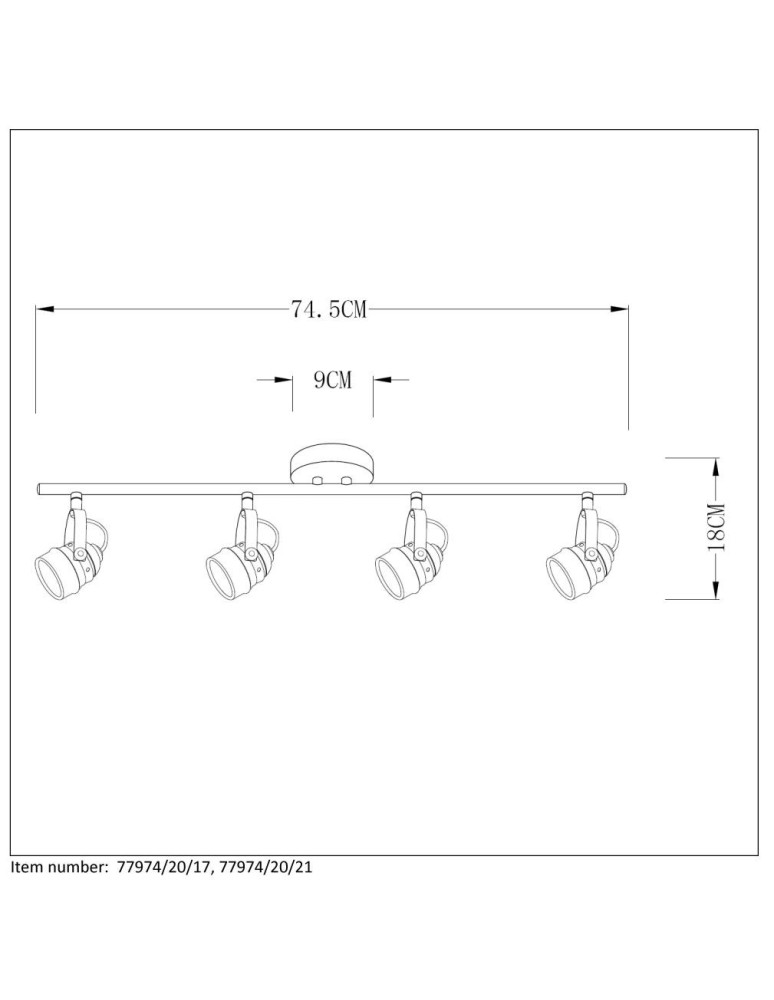 Lampy sufitowe reflektory - Lucide CIGAL Spot LED 4xGU10/5W 350LM 77974/20/17 - produkt kolory-swiatla.pl 10